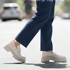 Beautiisoles by Robyn Shreiber Freddie Loafers Women’s 12 Off White Leather NWB